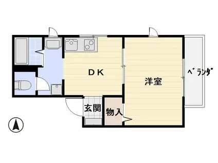 メゾンひろせ(1DK/1階)の間取り写真