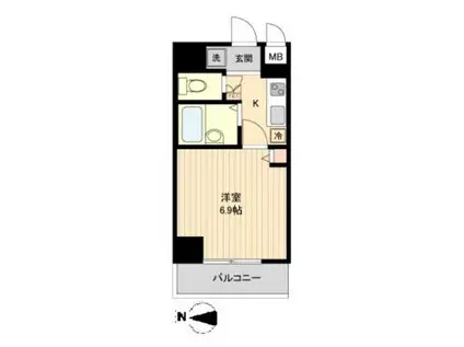 HF亀戸レジデンス(1K/2階)の間取り写真