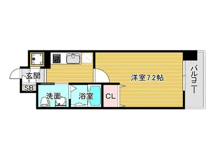 エスリード弁天町パークプレイス(1K/6階)の間取り写真