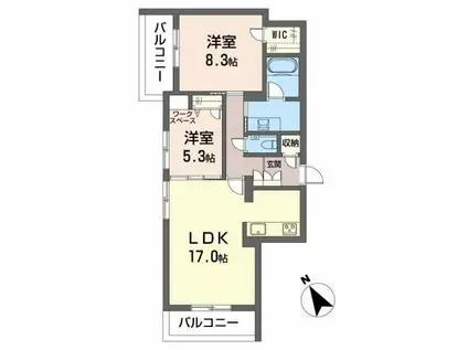 アーシャ太閤(2LDK/2階)の間取り写真