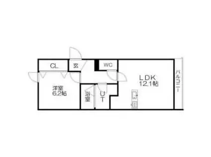 ボヌール(1LDK/2階)の間取り写真