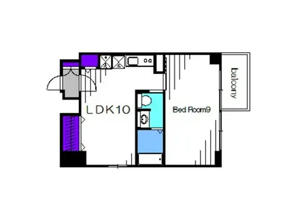 ブランカ堺東(1LDK/3階)の間取り写真