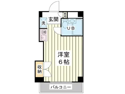 ポートフラッツ(ワンルーム/2階)の間取り写真