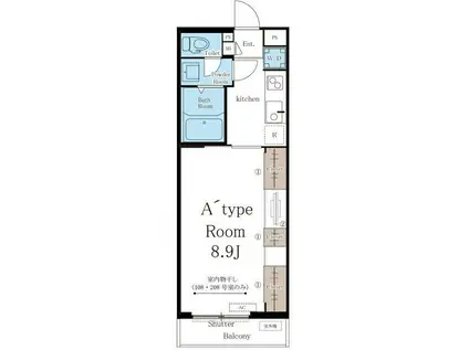 リブリ・LA MILONGA(1K/3階)の間取り写真