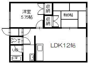 コーポあさひ(2LDK/1階)の間取り写真