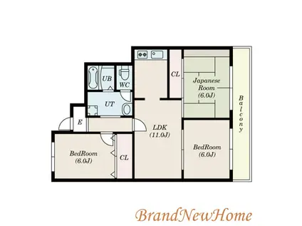 ハイムイワデ(3LDK/5階)の間取り写真