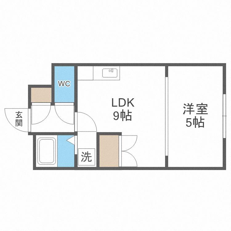 ビッグバーンズマンション N23(1LDK/4階)の間取り写真