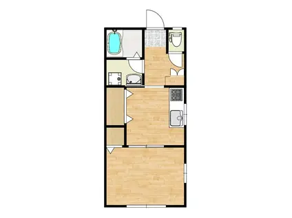 ルナベール(1DK/2階)の間取り写真