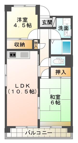 アビタシオンタカダ(2LDK/3階)の間取り写真