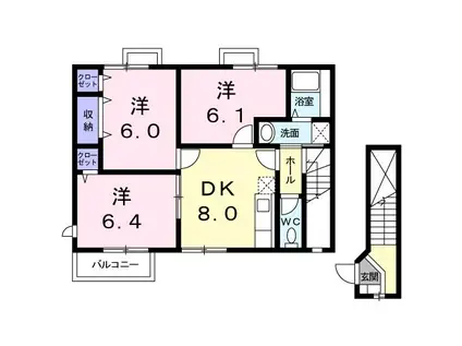 サニータウン中村南 C(3DK/2階)の間取り写真