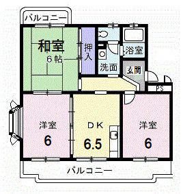 クレセントフジ B(3DK/1階)の間取り写真