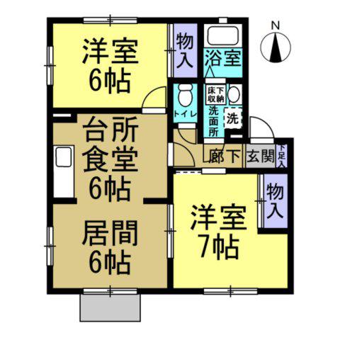 セトルハウス(2LDK/1階)の間取り写真