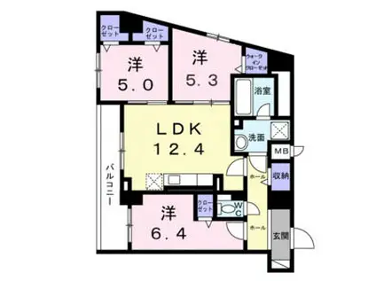 シエスタ キー(3LDK/8階)の間取り写真