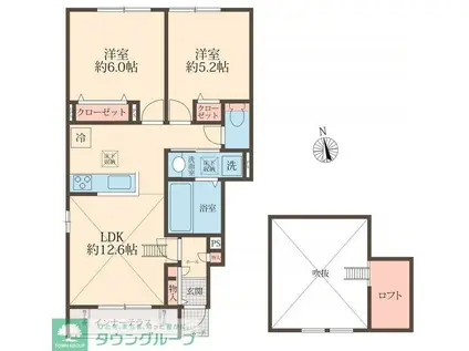 BELLE LEAD(2LDK/1階)の間取り写真