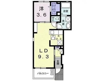 ドリームワークス 五番館(1LDK/1階)の間取り写真