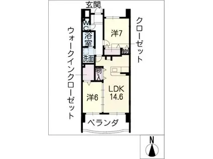 中日マンション第三上飯田(2LDK/8階)の間取り写真