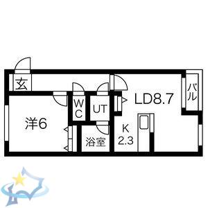 プレアデス(1LDK/4階)の間取り写真