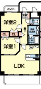 ピュアマンション美咲野(2LDK/4階)の間取り写真