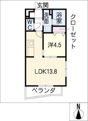 レグルス(1LDK/3階)の間取り写真