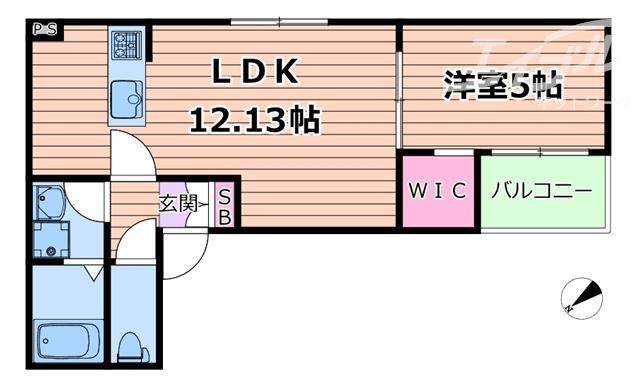 イル・フィオーレ一津屋(1LDK/1階)の間取り写真