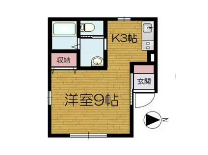 リッチヒルズ上堂(1K/1階)の間取り写真