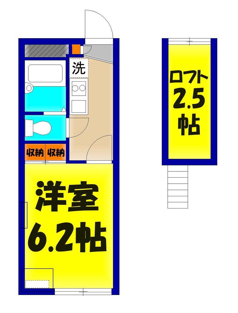 リヴェール3(1K/1階)の間取り写真