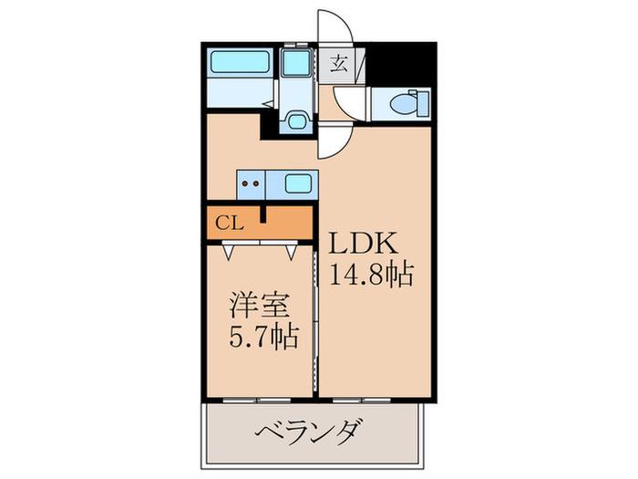 DAZZLE霧ヶ丘(1LDK/2階)の間取り写真