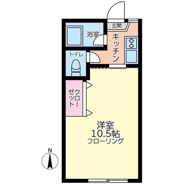 フジコーポ岩戸(1K/1階)の間取り写真