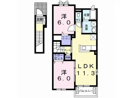 DAISYSROSETTEI(2LDK/2階)の間取り写真