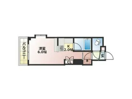 ノースシティ32(1K/2階)の間取り写真