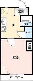 ドミールV(1K/3階)の間取り写真