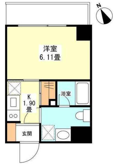 サンクレスト弐番館(1K/9階)の間取り写真