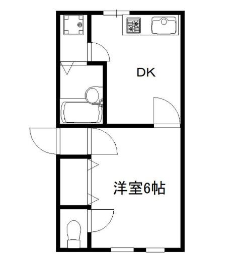 ウイング古屋パートII(1DK/3階)の間取り写真