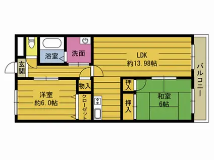 ステージ街(2LDK/1階)の間取り写真