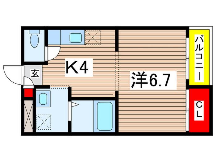 メゾン日吉(1K/1階)の間取り写真