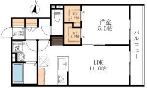 LA VERITE(1LDK/1階)の間取り写真