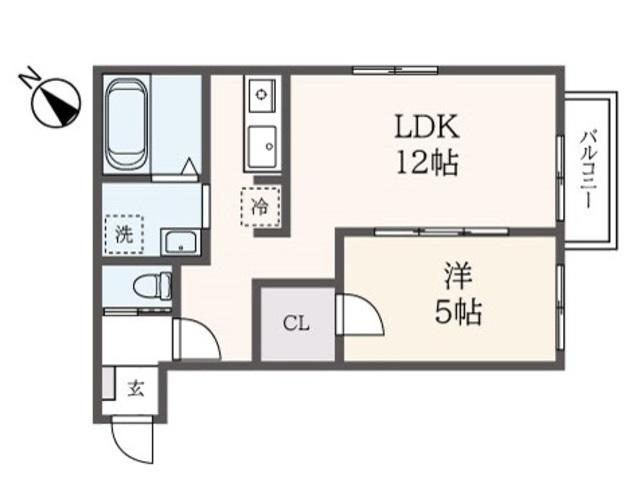 ワンダフルプラス横浜大口(1LDK/1階)の間取り写真