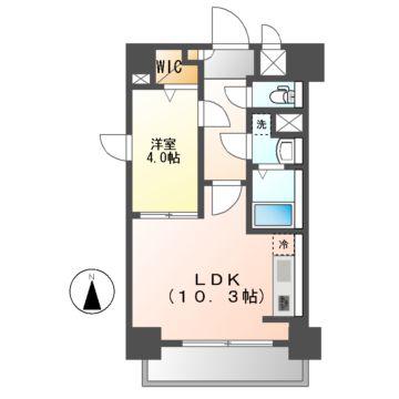 ルノンドームA(1LDK/7階)の間取り写真