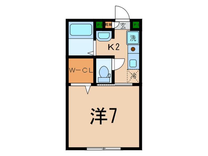 アステル駒沢(1K/1階)の間取り写真