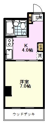 シンセリティ津田(1K/3階)の間取り写真