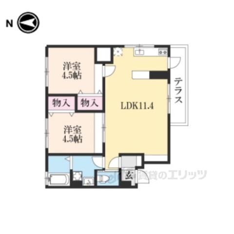 RFマンション山階(2LDK/1階)の間取り写真