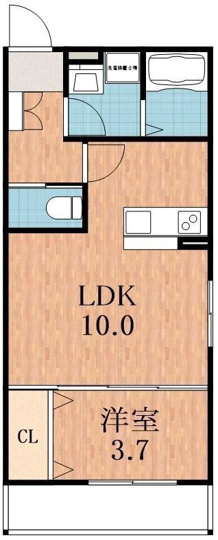レグルス南田辺(1LDK/2階)の間取り写真