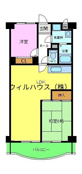 エトワールキタノ(2LDK/3階)の間取り写真