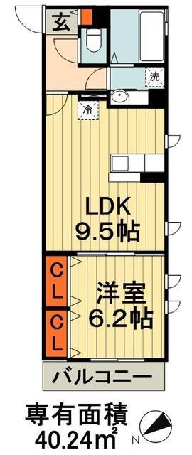 J-ROOM(1LDK/3階)の間取り写真