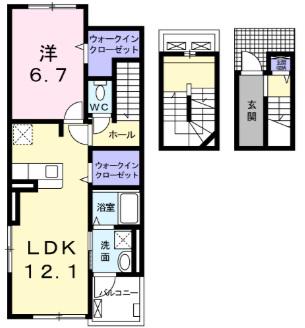 エアリーシーズン(1LDK/3階)の間取り写真