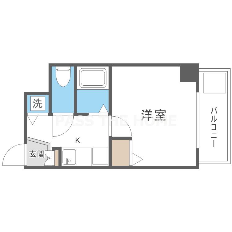 U-RO新大阪(1K/6階)の間取り写真