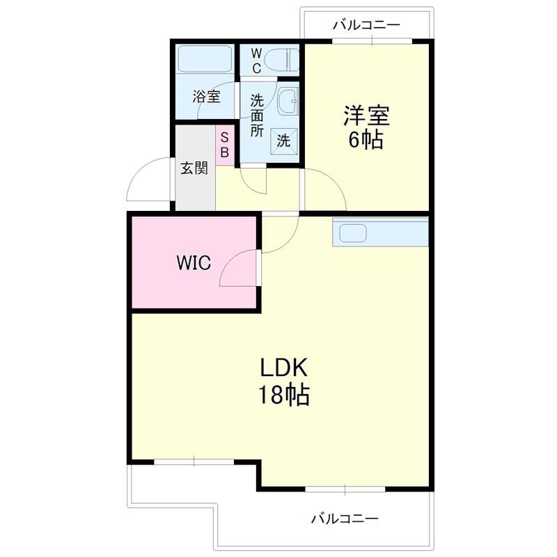 スカイシャトウ城山I(1SLDK/4階)の間取り写真