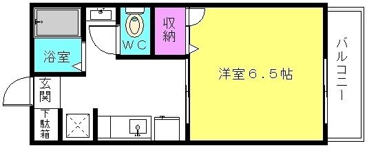 メゾンドOPALII(1K/1階)の間取り写真
