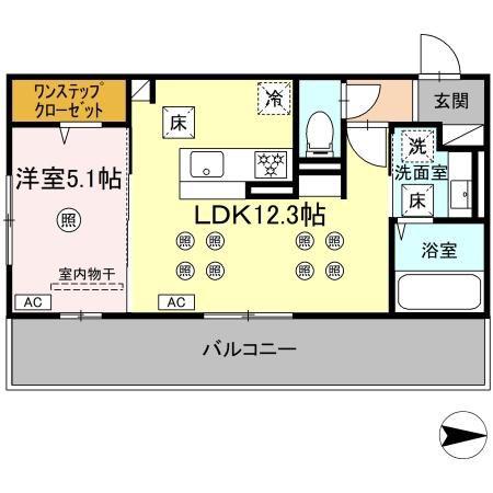 カトルカールII(1LDK/1階)の間取り写真