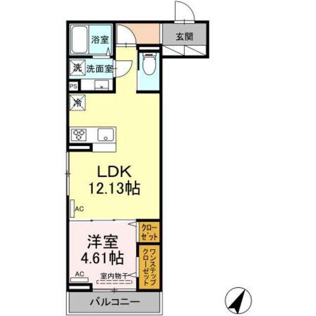 エクセリア赤塚(1LDK/3階)の間取り写真